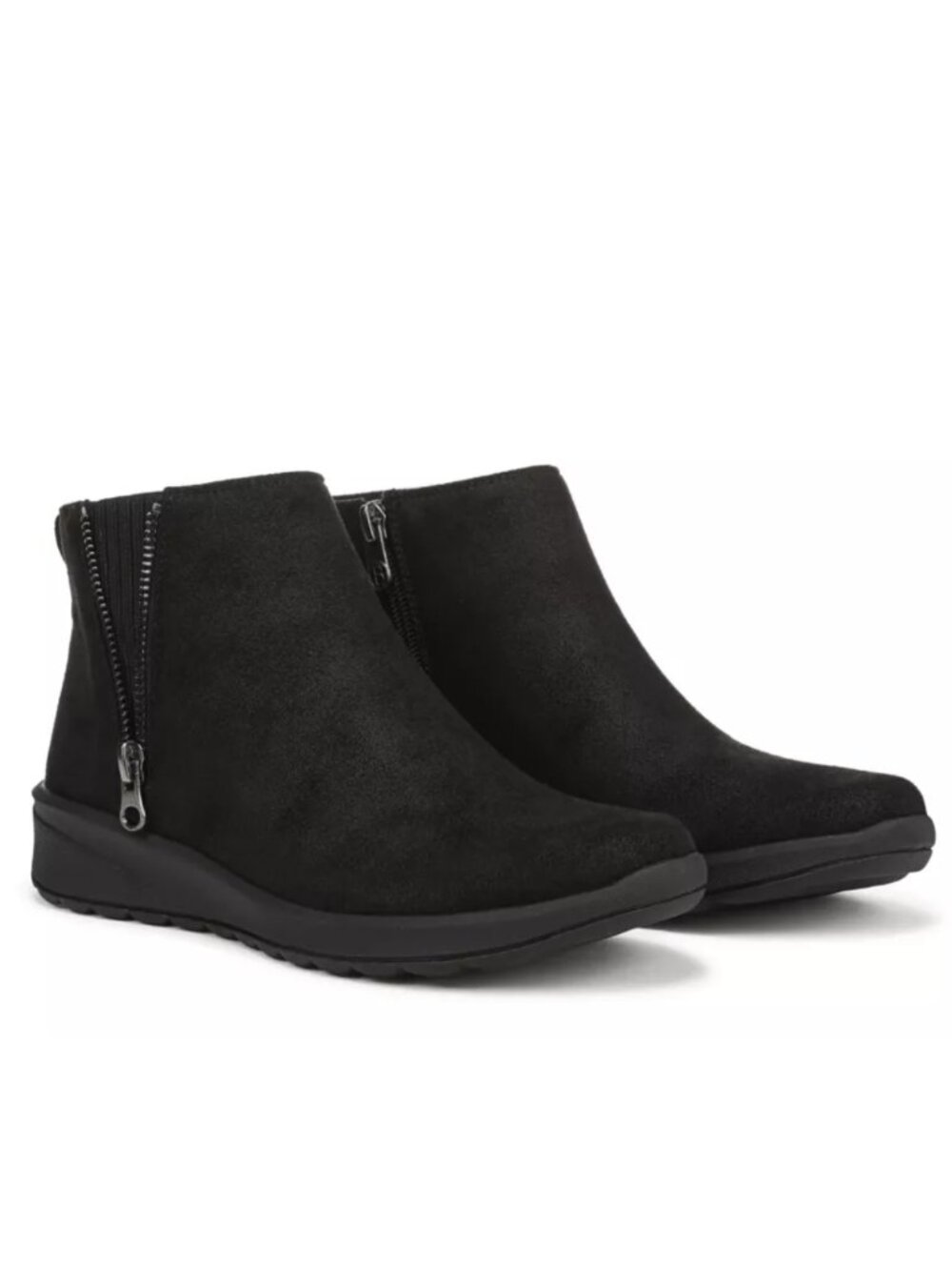 LifeStride x BZees Gage Lightweight Ankle Boots Black Microsuede  - 11M